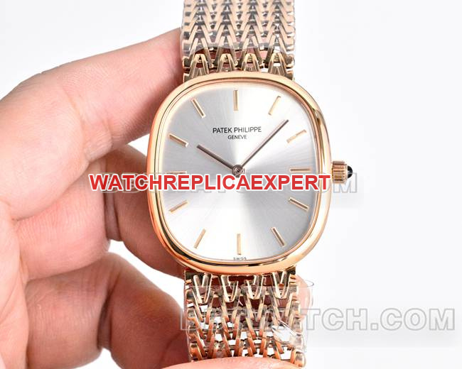 1:1replica watchPatek PhilippeGOLDEN ELLIPSEsilver dialrose gold5738front live photo