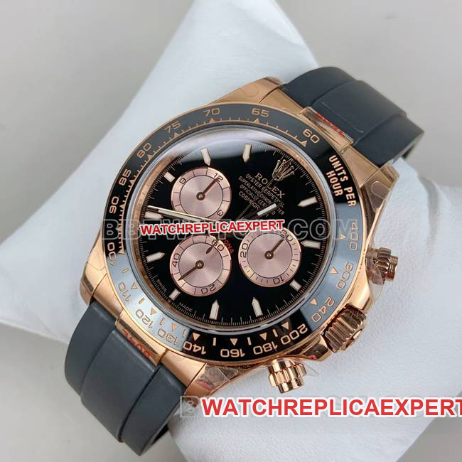 top-tier watch QFDaytonaRolexblack dialrose gold4131 mechanical front live photo