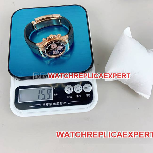 top-tier watch QFDaytonaRolexblack dialrose gold4131 mechanical weight live photos
