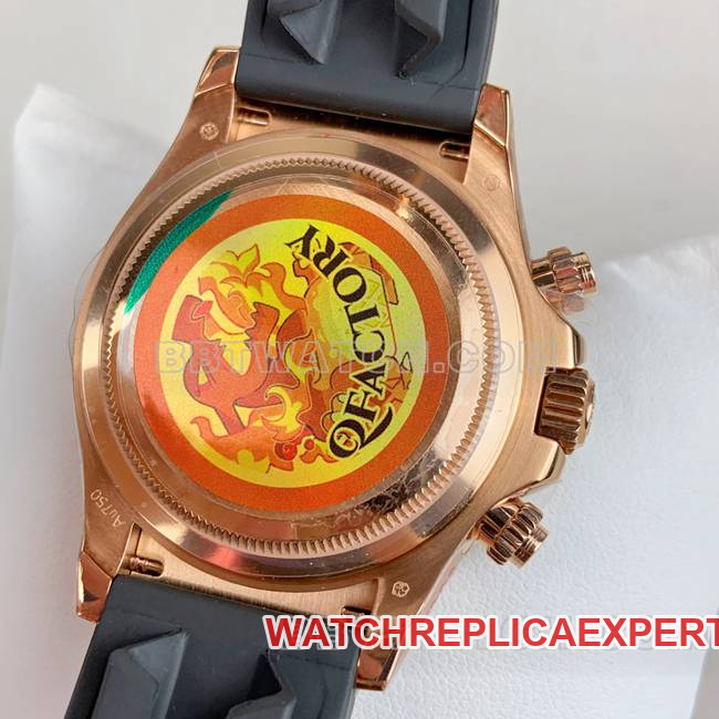 top-tier watch QFDaytonaRolexblack dialrose gold4131 mechanical caseback live photo