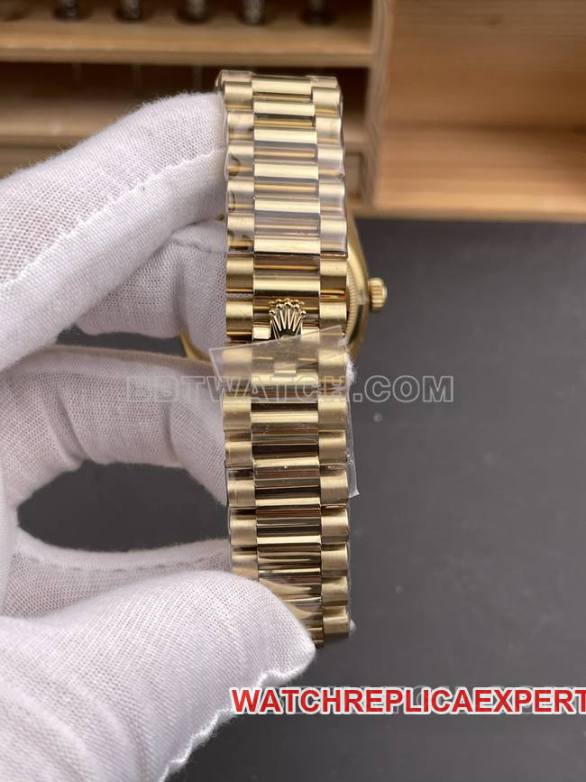 collectible watch QF factory Day-DateRolex gold plate yellow gold2836 mechanical 36mmbraceletlive photos