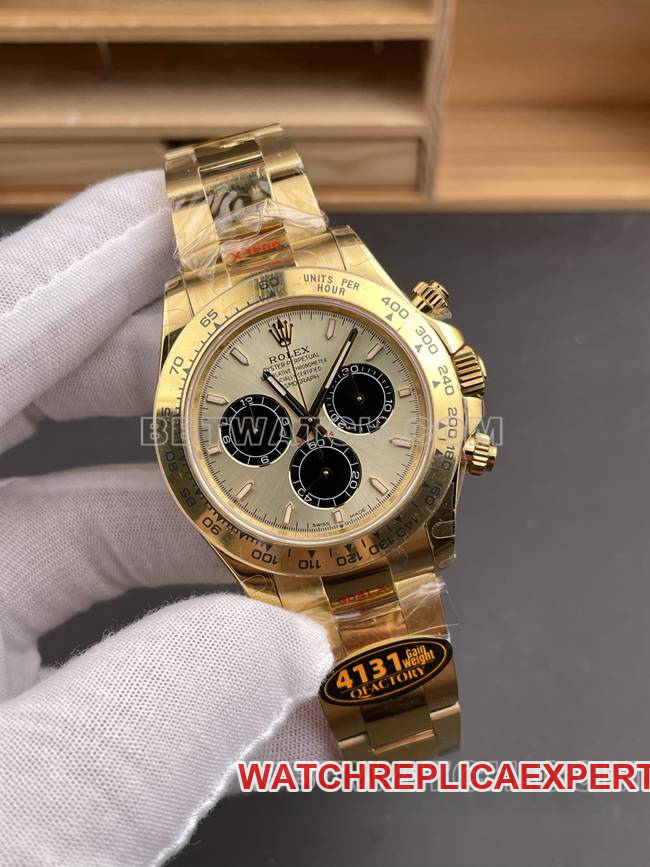 collectible watch QF factory DaytonaRolex gold plate yellow gold4131front live photo