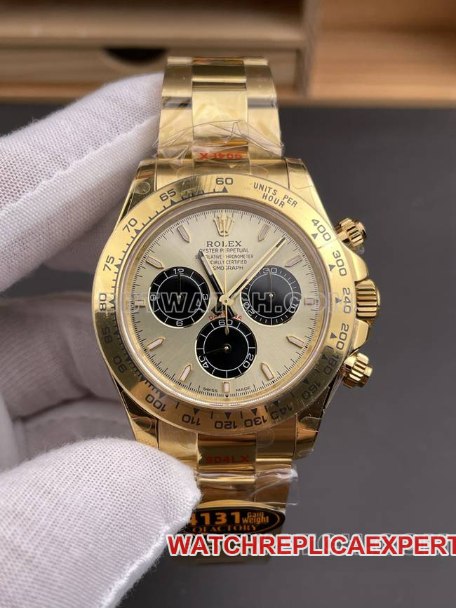 collectible watch QF factory DaytonaRolex gold plate yellow gold4131front live photo
