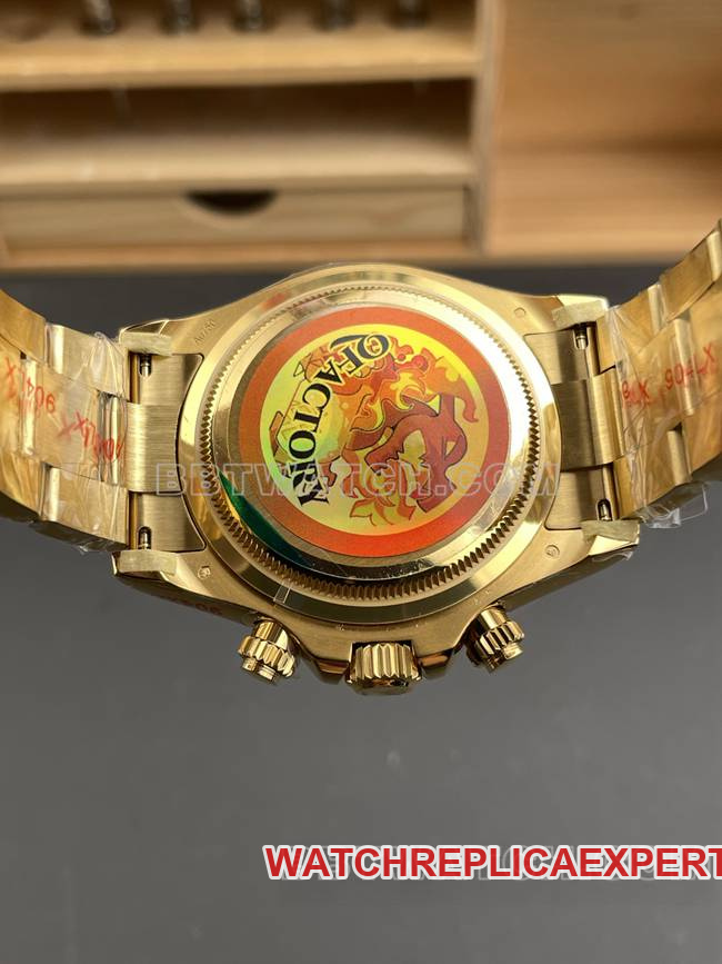 collectible watch QF factory DaytonaRolex gold plate yellow gold4131caseback live photo