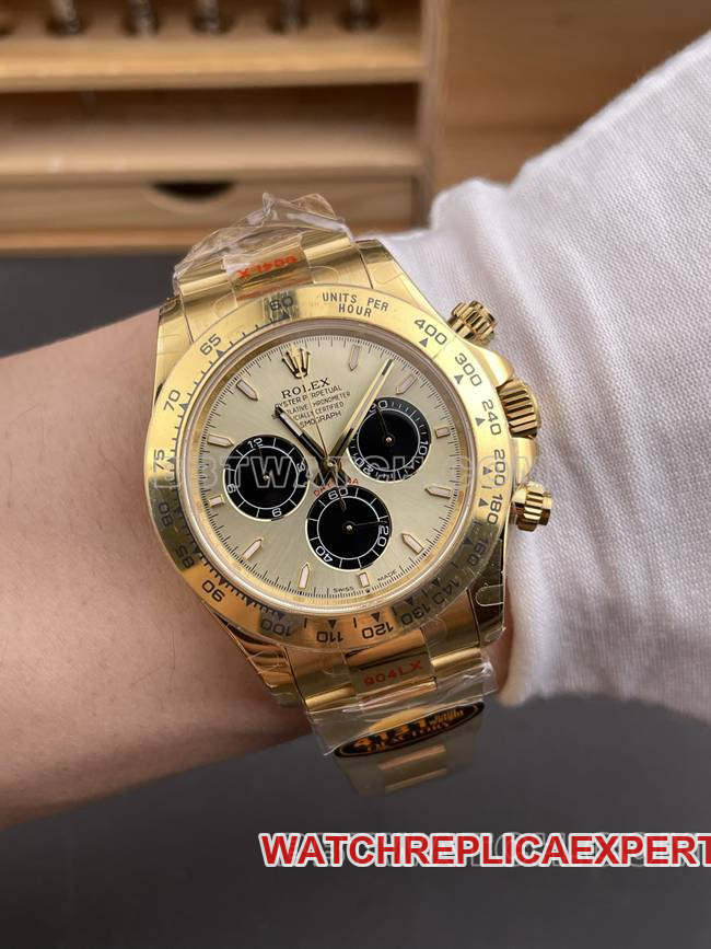 collectible watch QF factory DaytonaRolex gold plate yellow gold4131 wearing live photos
