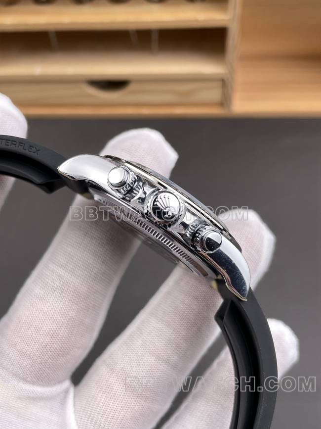 1:1replica watch QF factory DaytonaRolex silver gray plate 4131 mechanical side live photo