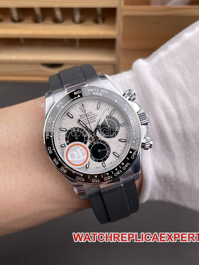 1:1replica watch QF factory DaytonaRolex silver gray plate 4131 mechanical wear live photos