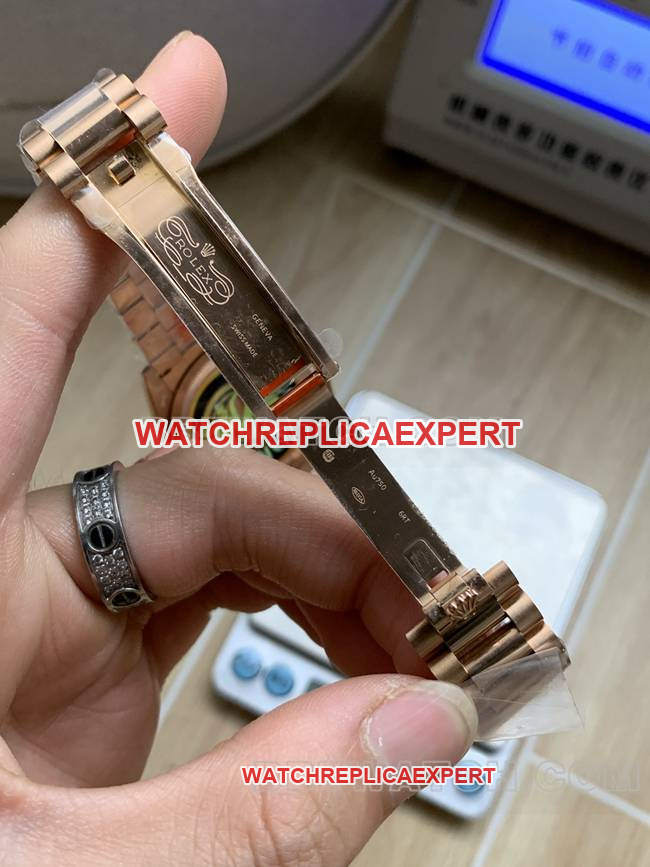collectible watch QF factory Day-DateRolex ice blue dialrose gold2836 mechanical 36mmclasplive photos
