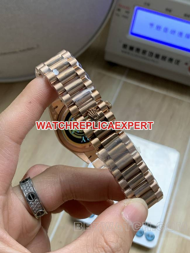 collectible watch QF factory Day-DateRolex ice blue dialrose gold2836 mechanical 36mmbraceletlive photos