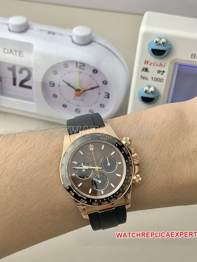 1:1replica watch QF factory DaytonaRolex coffee tray rose gold4131 mechanical wear live photos