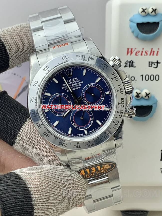 QF factory top-tier watch DaytonaRolexblue dial4131 mechanical front live photo