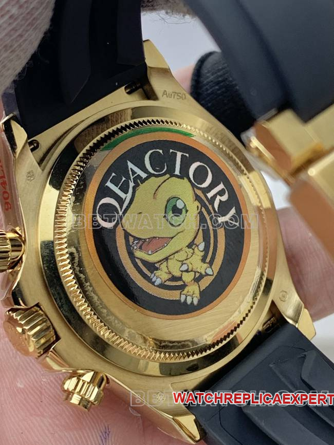 QF factory collectible watch DaytonaRolexblue dialyellow gold4131 mechanical caseback live photo