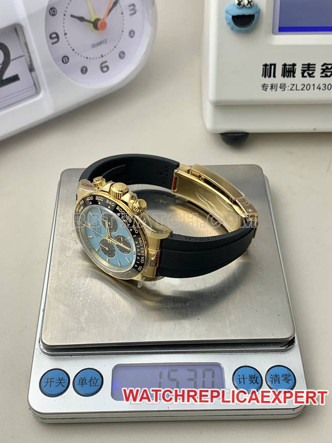 QF factory collectible watch DaytonaRolexblue dialyellow gold4131 mechanical weight live photos
