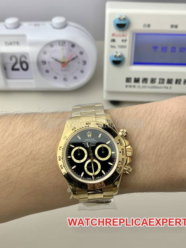 QF factory 1:1replica watch DaytonaRolexblack dialyellow gold4131 mechanical wear live photos
