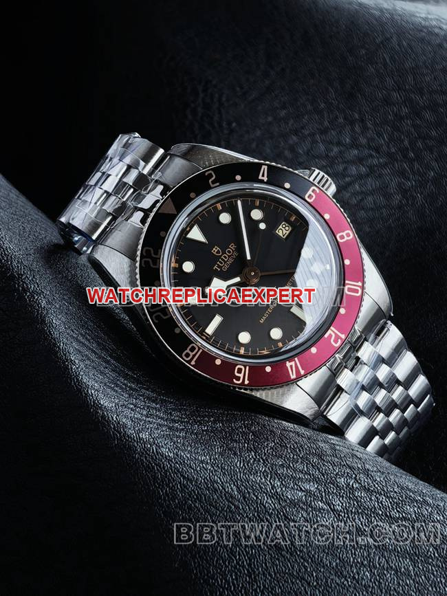 3CF factory collectible watch Biwan Tudorblack dial black red circle steel braceletfront live photo