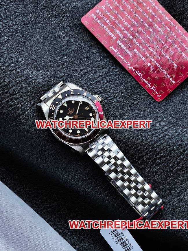 3CF factory collectible watch Biwan Tudorblack dial black red circle steel braceletfront live photo