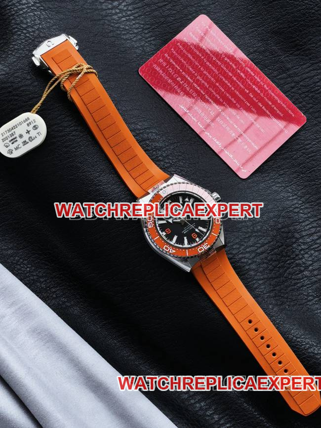 1:1replica watch VS FactorySeamaster 600m black dial orange bezel orange braceletfront live photo