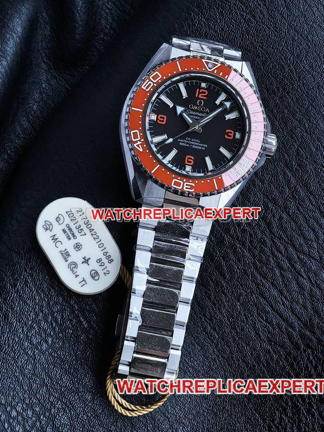 VS Factory1:1replica watch Seamaster 600m black dial orange bezel steel braceletfront live photo