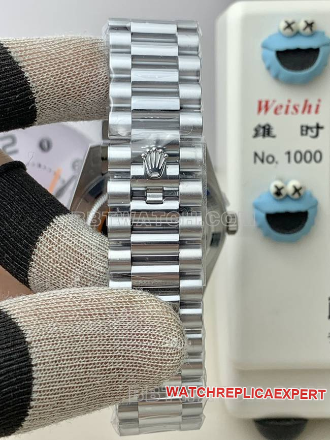 watch QF factory Rolex Day-Date silver gray plate 2836movement40mmbraceletlive photos
