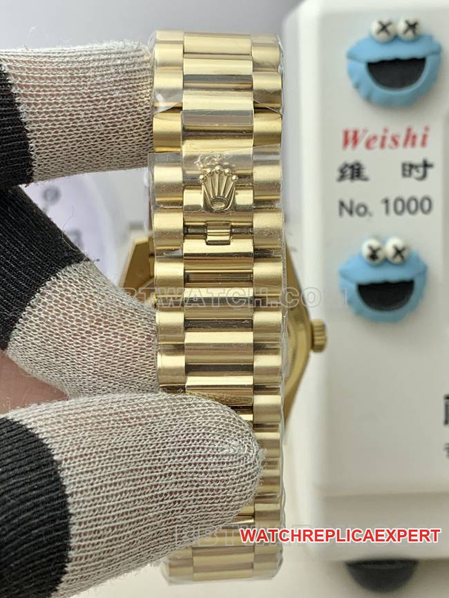 QF factory collectible watch Day-DateRolexgreen dialyellow gold36mmbraceletlive photos