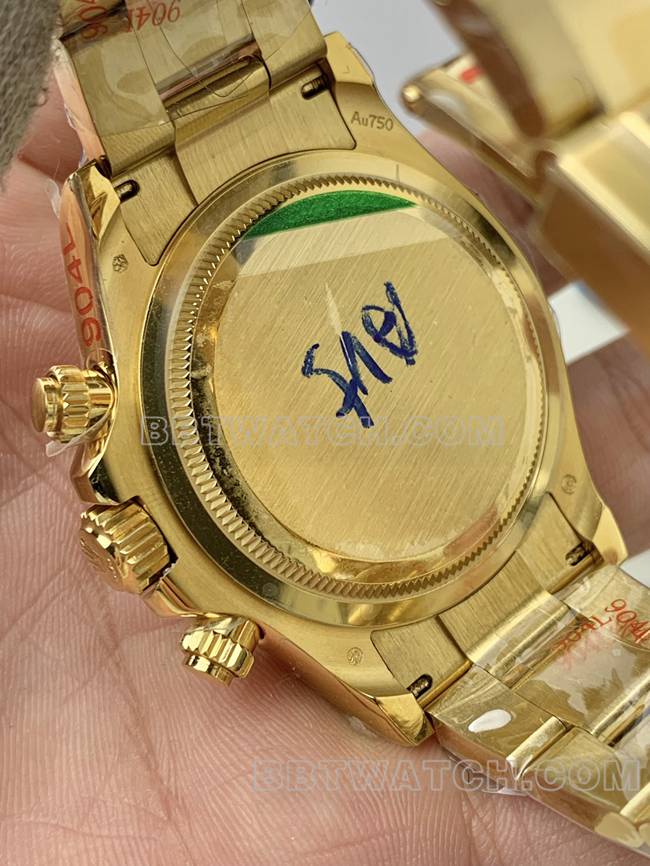QF factory collectible watch RolexDaytonawhite dialyellow gold4131 mechanical caseback live photo