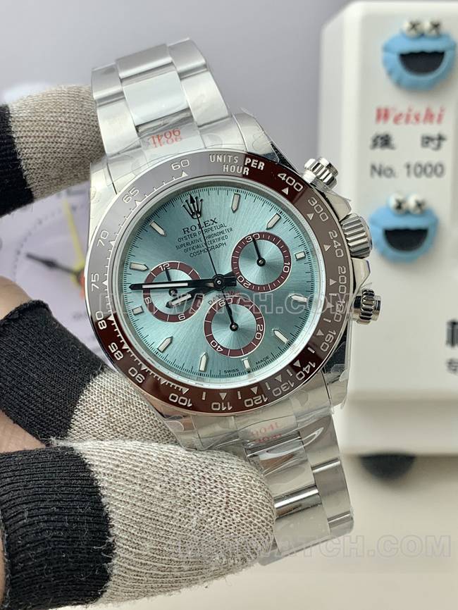 QF factory 1:1replica watch RolexDaytona ice blue dial4131 mechanical front live photo