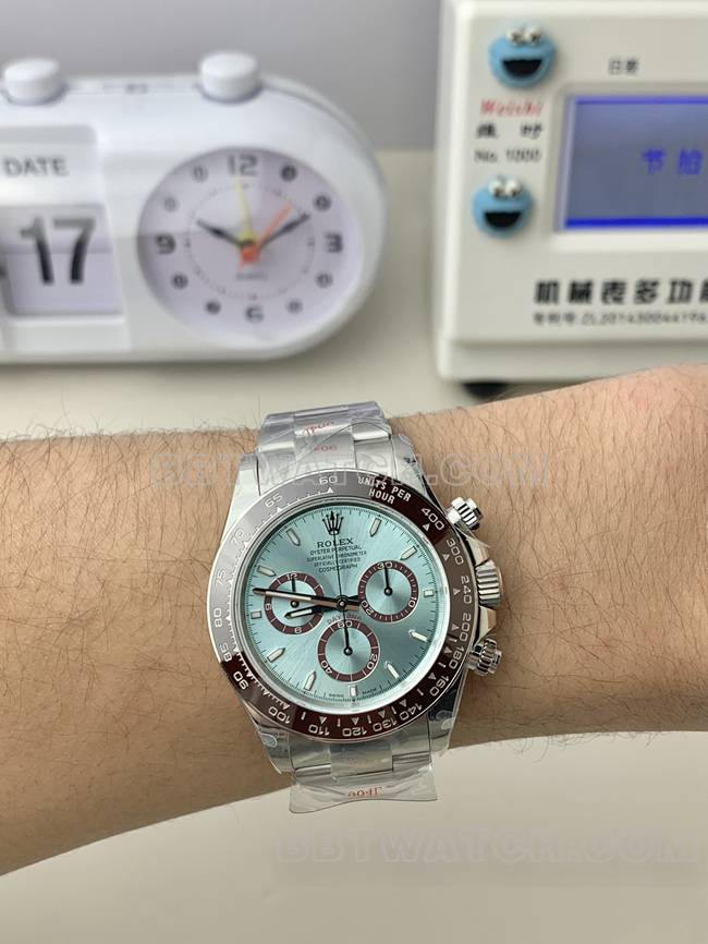 QF factory 1:1replica watch RolexDaytona ice blue dial4131 mechanical wear live photos