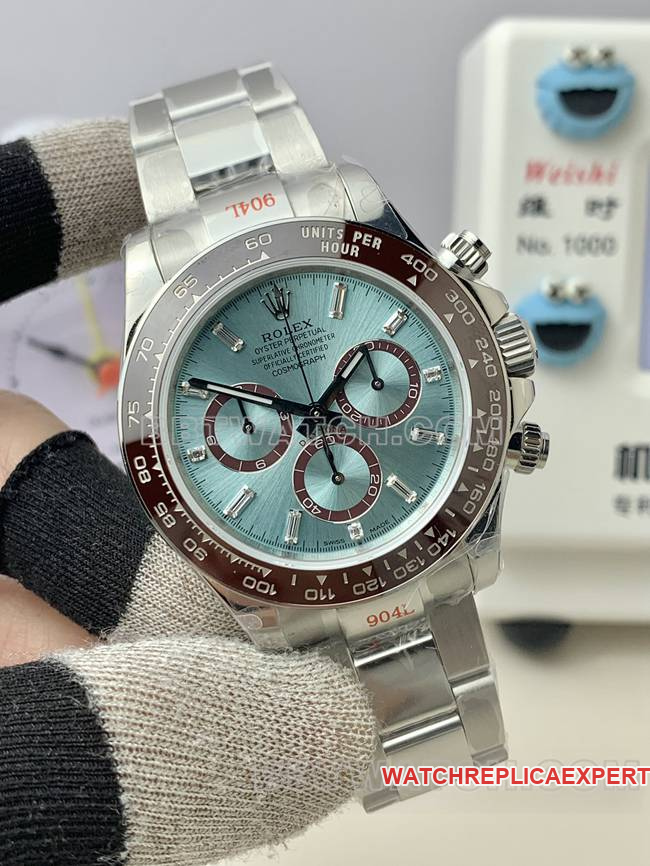 QF factory watch Rolex Daytona ice blue dial4131 mechanical front live photo