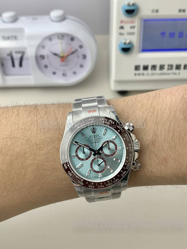QF factory watch Rolex Daytona ice blue dial4131 mechanical wear live photos