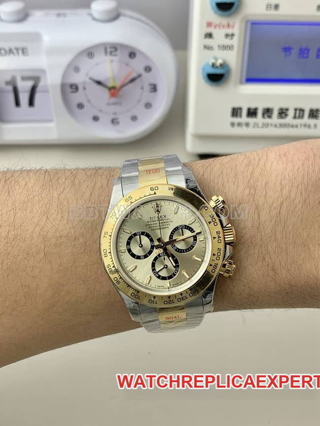 QF factory collectible watch Rolex Daytona gold plate 4131 mechanical gold bracelet wearing live photos