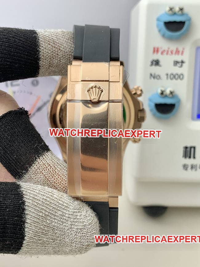 1:1replica watch RolexQF factory Daytonarose gold plate 4131 mechanical rubber braceletclasplive photos