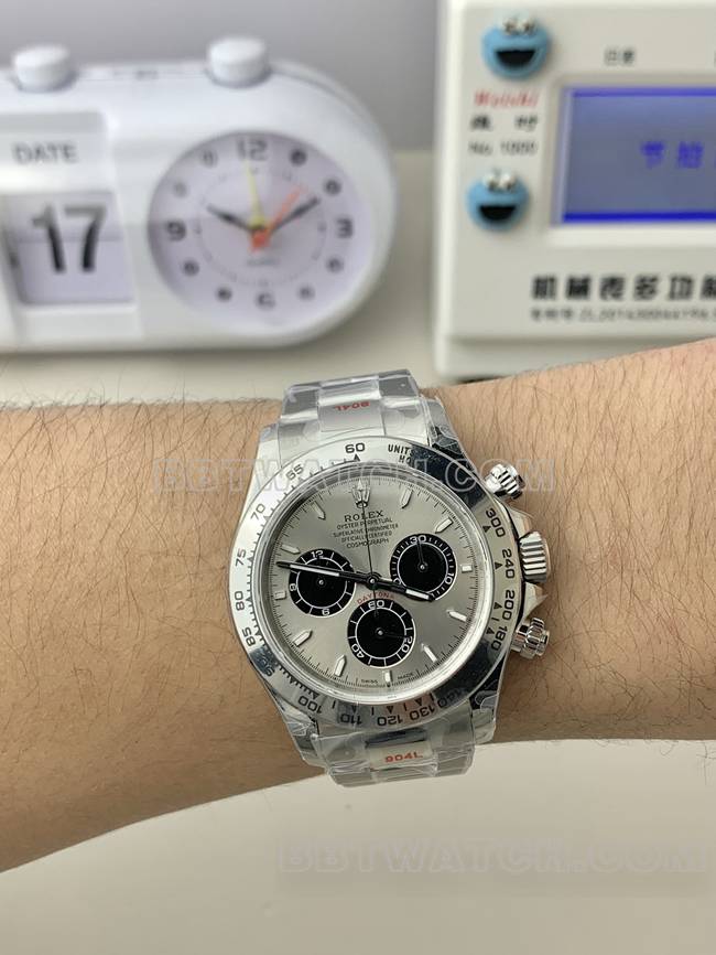 watch RolexQF factory Daytona gray plate 4131 mechanical wear live photos