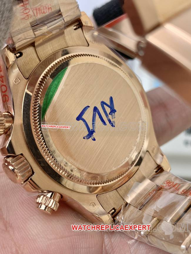 collectible watch RolexQF factory Daytonablack dialrose gold4131 mechanical caseback live photo