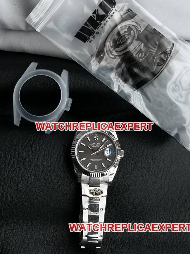 WKD Factory collectible Watch Log Diary Rolex 41mm Gray Dial 126331 Front Real Shot