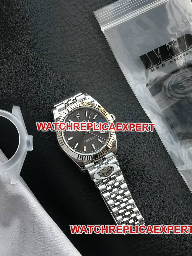 WKD Factory collectible Watch Log Diary Rolex 41mm Gray Dial 126331 Front Real Shot