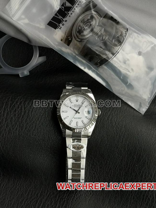 WKD Factory Watch Logograph Rolex 41mm White Dial 126331 Front Real Product Photos
