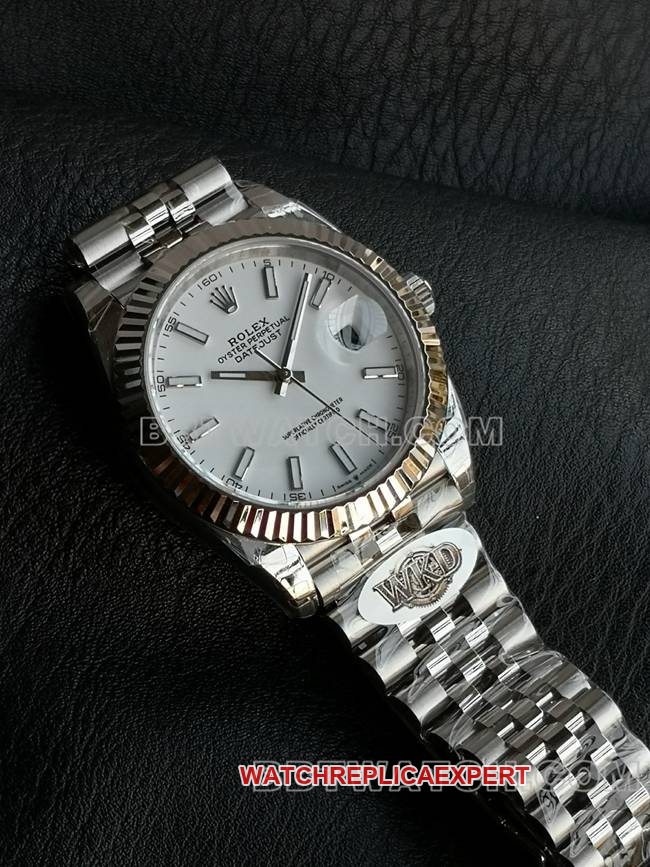 WKD Factory Watch Logograph Rolex 41mm White Dial 126331 Front Real Product Photos