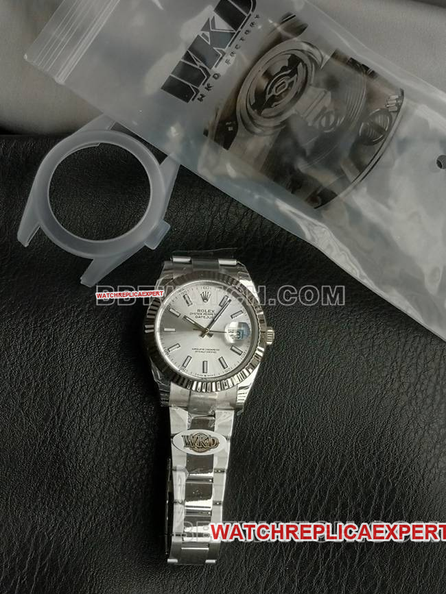 WKD Factory Watch Rolex Datejust 41mm Silver Dial 126331 Real Shot - Front View