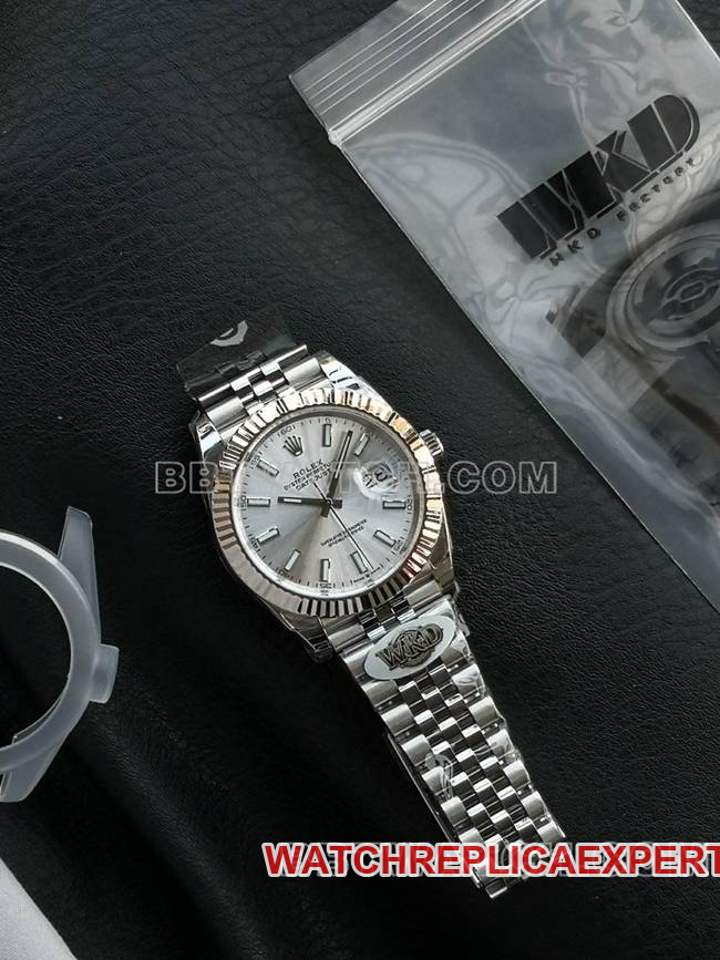 WKD Factory Watch Rolex Datejust 41mm Silver Dial 126331 Real Shot - Front View
