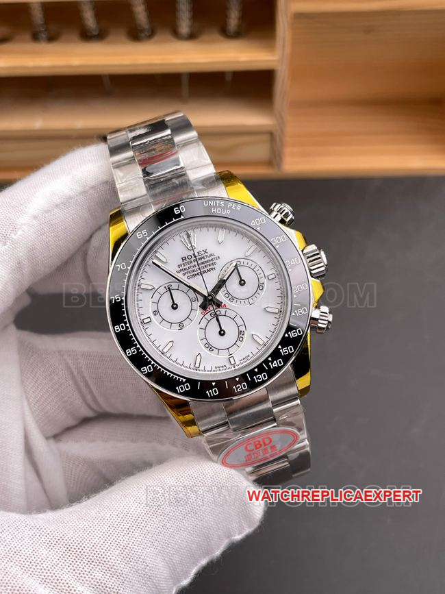 Top Rolex Daytona CBD factory white dial 4131 mechanical front actual product photo