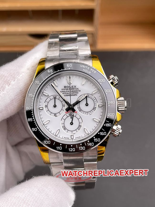 Top Rolex Daytona CBD factory white dial 4131 mechanical front actual product photo