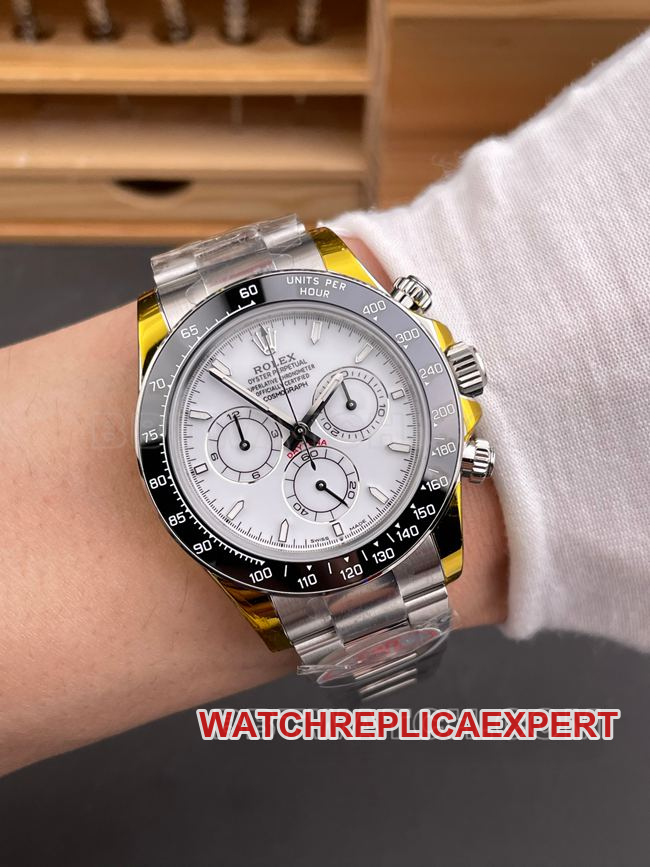 Top Rolex Daytona CBD factory white dial 4131 mechanical watch real wear photos