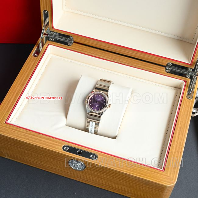 Omega Constellation Purple Dial 28mm Quartz Watch Best Quality Real Shot