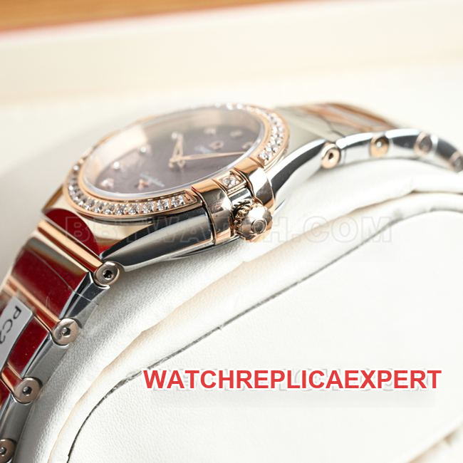 collectible Watch Omega Constellation Purple Dial 28mm Quartz Side Real Photo