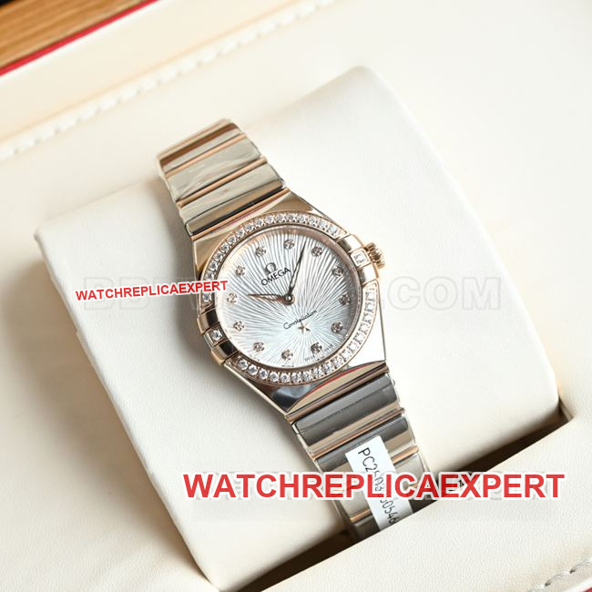 1:1replica watch constellation Omega silver white dial28mm quartzfront live photo