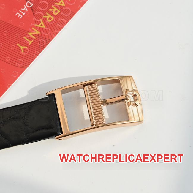 Top watch Omega De Ville gray dial quartz black leather strap buckle actual photos