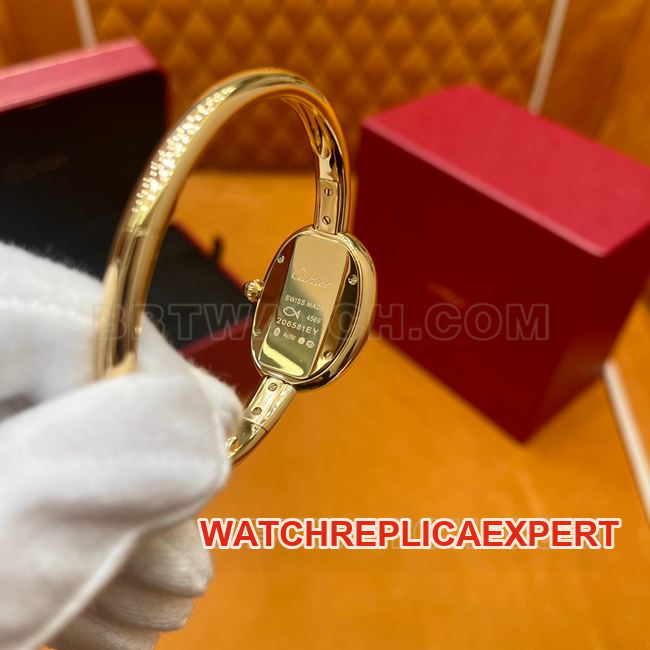 watch BBA factory bathtub Cartier white dial gold bezel quartz watch strap real shot