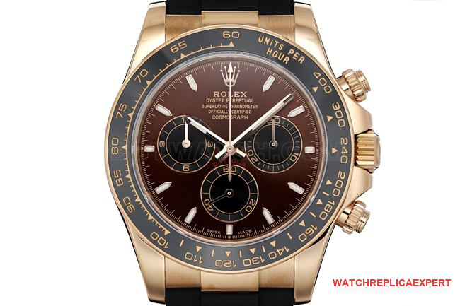 1:1replica watch ZF FactoryDaytonaRolex brown plate rose gold case 4131 mechanical front live photo