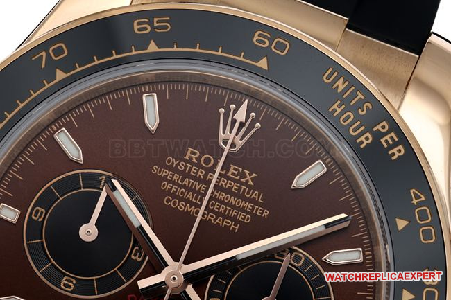 1:1replica watch ZF FactoryDaytonaRolex brown plate rose gold case 4131 mechanical front live photo