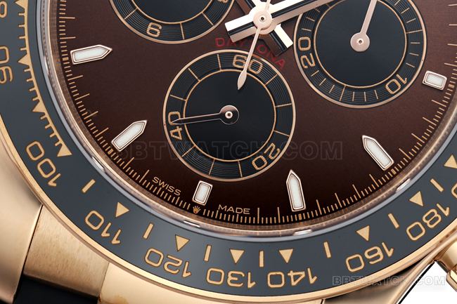 1:1replica watch ZF FactoryDaytonaRolex brown plate rose gold case 4131 mechanical front live photo